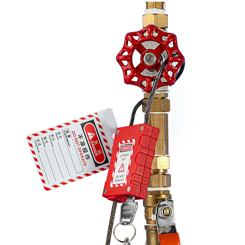 EP-LG80 Adjustable cable lockout padlock with stainless steel cable and complimentary safety sign