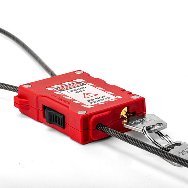 EP-LG80 Adjustable cable lockout padlock with stainless steel cable and complimentary safety sign